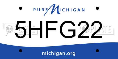 5HFG22 Michigan License Plate