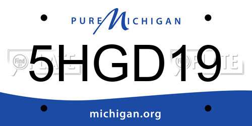 5HGD19 Michigan License Plate