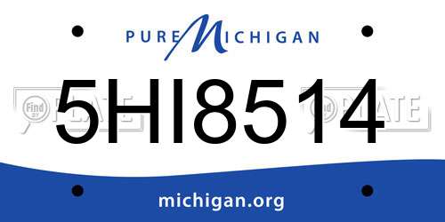 5HI8514 Michigan License Plate
