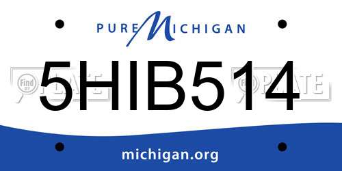 5HIB514 Michigan License Plate