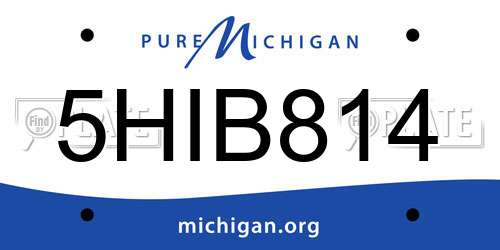5HIB814 Michigan License Plate