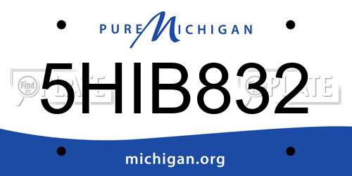5HIB832 Michigan License Plate