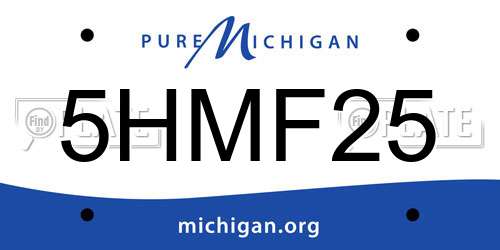 5HMF25 Michigan License Plate