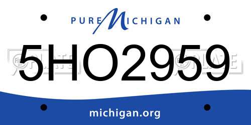 5HO2959 Michigan License Plate