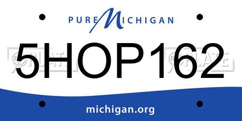 5HOP162 Michigan License Plate