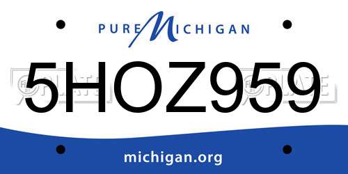 5HOZ959 Michigan License Plate