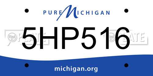 5HP516 Michigan License Plate