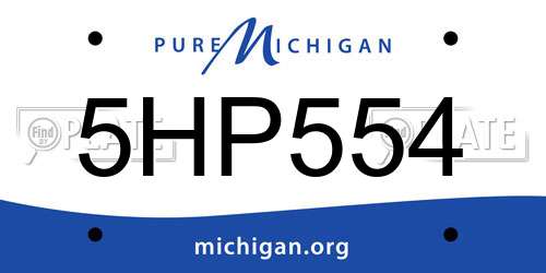 5HP554 Michigan License Plate
