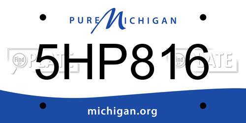 5HP816 Michigan License Plate