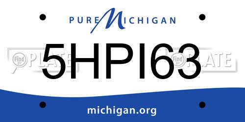 5HPI63 Michigan License Plate