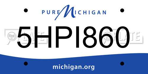 5HPI860 Michigan License Plate