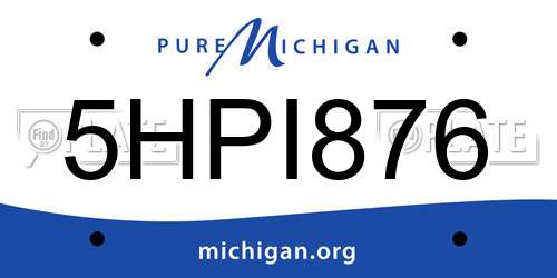 5HPI876 Michigan License Plate