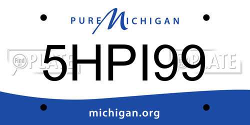 5HPI99 Michigan License Plate