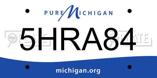 5HRA84 Michigan License Plate