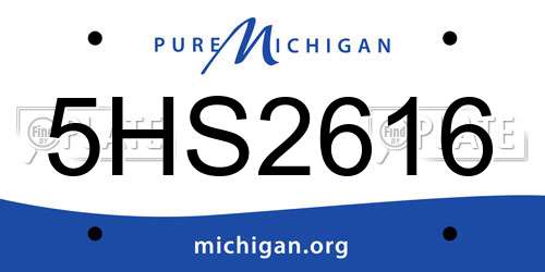 5HS2616 Michigan License Plate