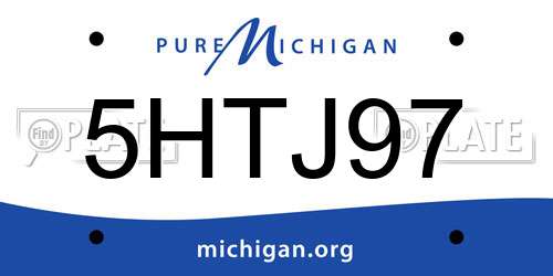 5HTJ97 Michigan License Plate
