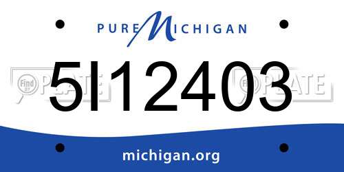 5I12403 Michigan License Plate