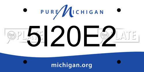 5I20E2 Michigan License Plate