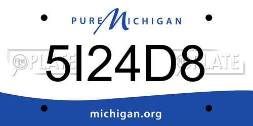 5I24D8 Michigan License Plate