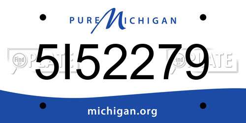 5I52279 Michigan License Plate