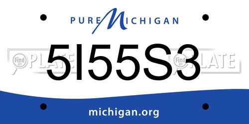5I55S3 Michigan License Plate