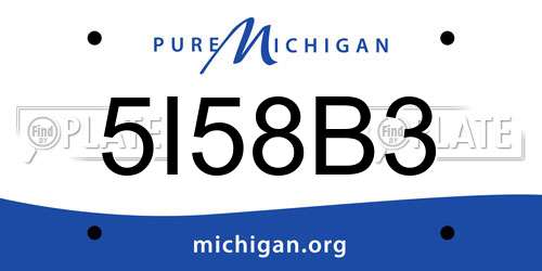 5I58B3 Michigan License Plate