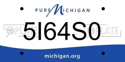 5I64S0 Michigan License Plate