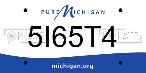 5I65T4 Michigan License Plate