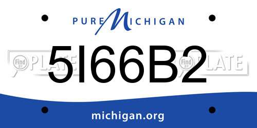 5I66B2 Michigan License Plate