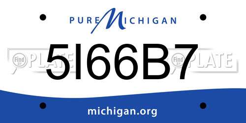 5I66B7 Michigan License Plate