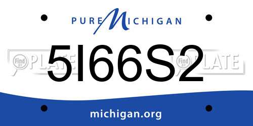 5I66S2 Michigan License Plate