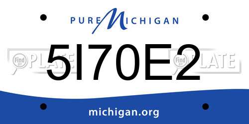 5I70E2 Michigan License Plate