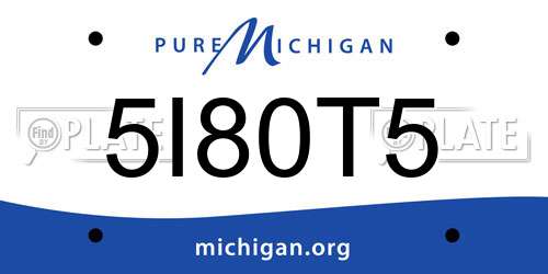 5I80T5 Michigan License Plate