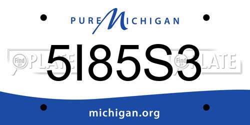5I85S3 Michigan License Plate