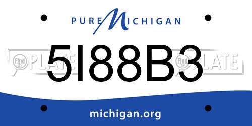 5I88B3 Michigan License Plate