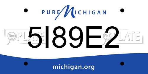 5I89E2 Michigan License Plate