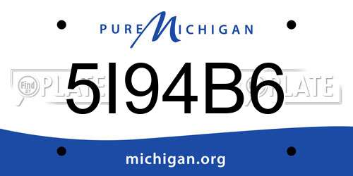 5I94B6 Michigan License Plate