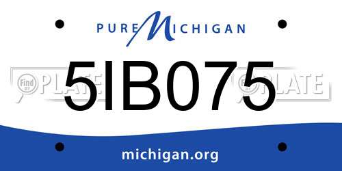 5IB075 Michigan License Plate