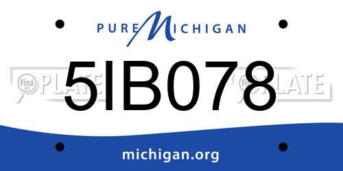 5IB078 Michigan License Plate
