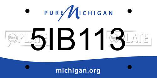5IB113 Michigan License Plate