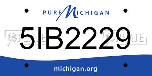 5IB2229 Michigan License Plate