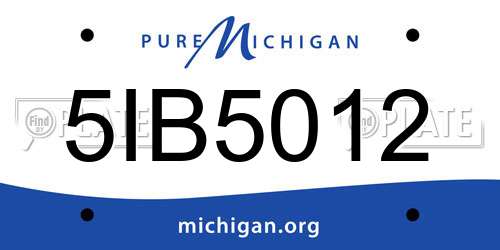 5IB5012 Michigan License Plate