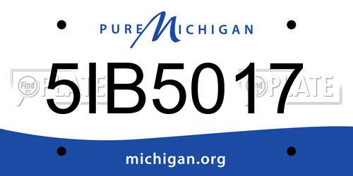 5IB5017 Michigan License Plate