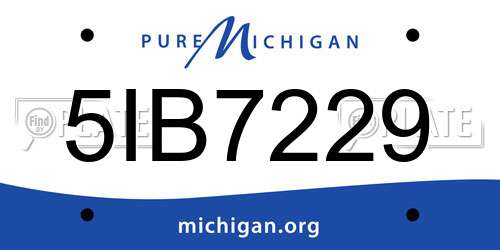 5IB7229 Michigan License Plate