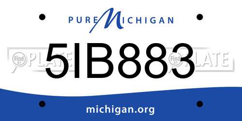 5IB883 Michigan License Plate