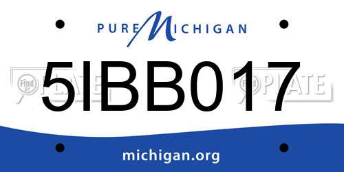 5IBB017 Michigan License Plate