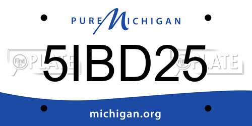 5IBD25 Michigan License Plate