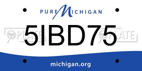 5IBD75 Michigan License Plate