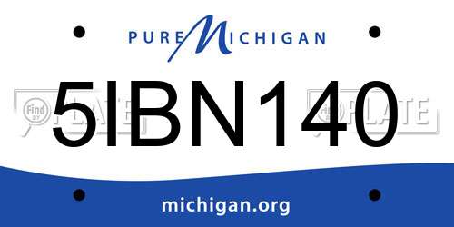 5IBN140 Michigan License Plate