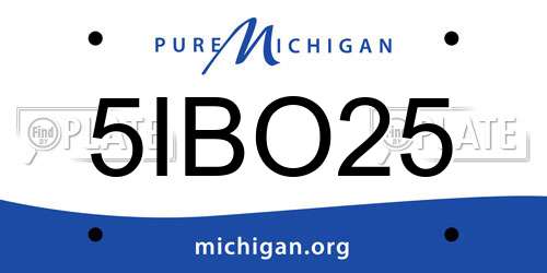 5IBO25 Michigan License Plate